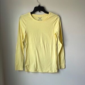 Faded Glory Yellow Fitted Long Sleeve Tee